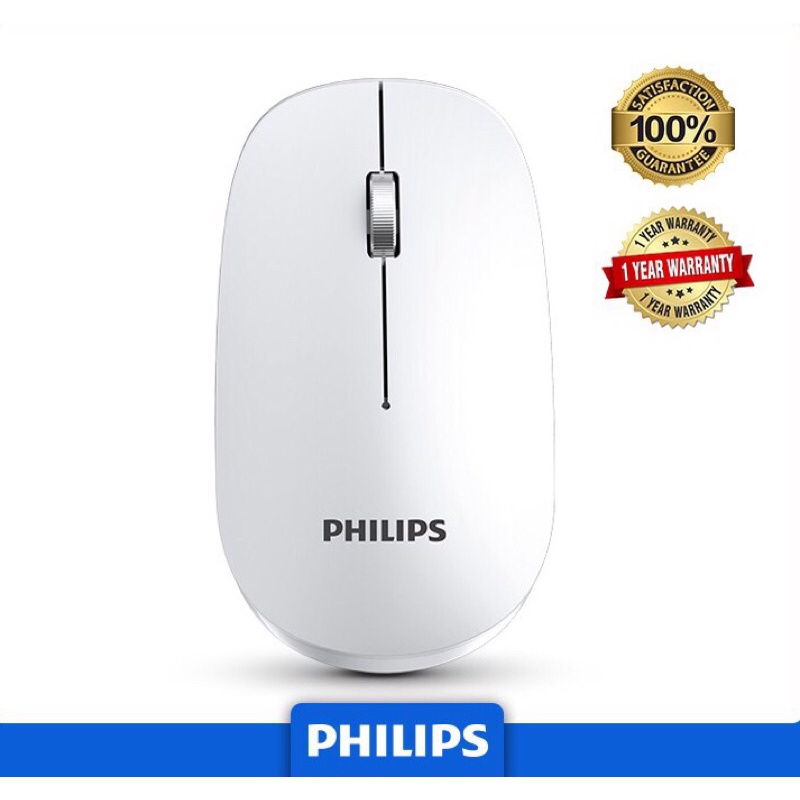 💛Philips M305 (SPK7305) สีดำ เมาส์ไร้สาย เมาส์สำหรับเล่นเกมหรือทำงาน Philips Wireless Mouse SPK7305