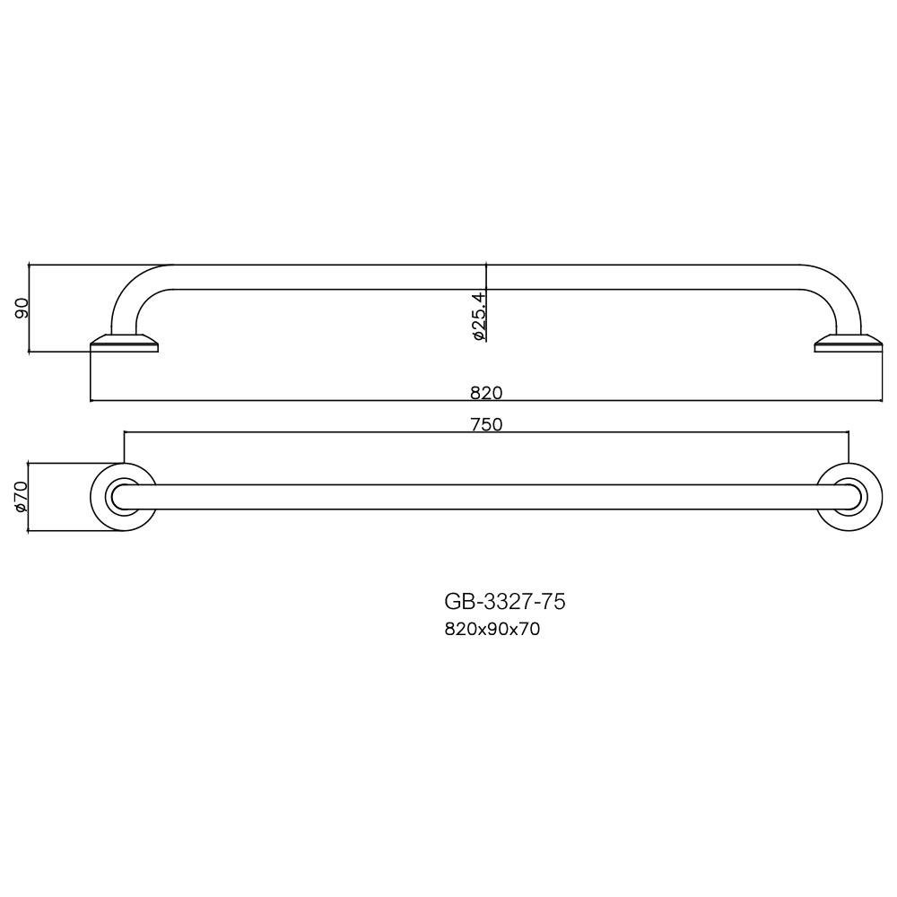 ราวกันลื่นแบบตรง GB-3327-75 SAFETY GRAB BAR WS GB-3327-75 - timework1 ...