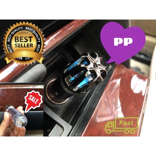 Hot Sale Blue LED Lights Portable Car Air Purifier   เครื่องฟอกอากาศและดูดควันมลพิษ ฝุ่นละอองในรถ - สีเงิน