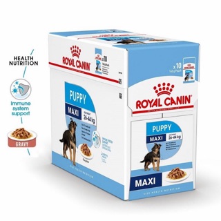 [ยกกล่อง 10 ซอง] Royal Canin Maxi Puppy pouch อาหารลูกเปียกสุนัข ขนาดใหญ่ อายุ 2-15 เดือน