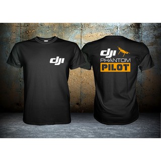 เสื้อยืดลําลองสําหรับผู้ชายแขนสั้นพิมพ์ลาย dji phantom pilot