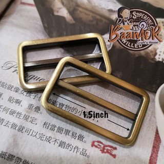 1.5 inch 1 pcs BGN2003 ห่วงเลื่อนสาย ห่วง เหล็ก เหลี่ยม สีทอง รมดำ ขนาด 2.6 cm x 4.5 cm