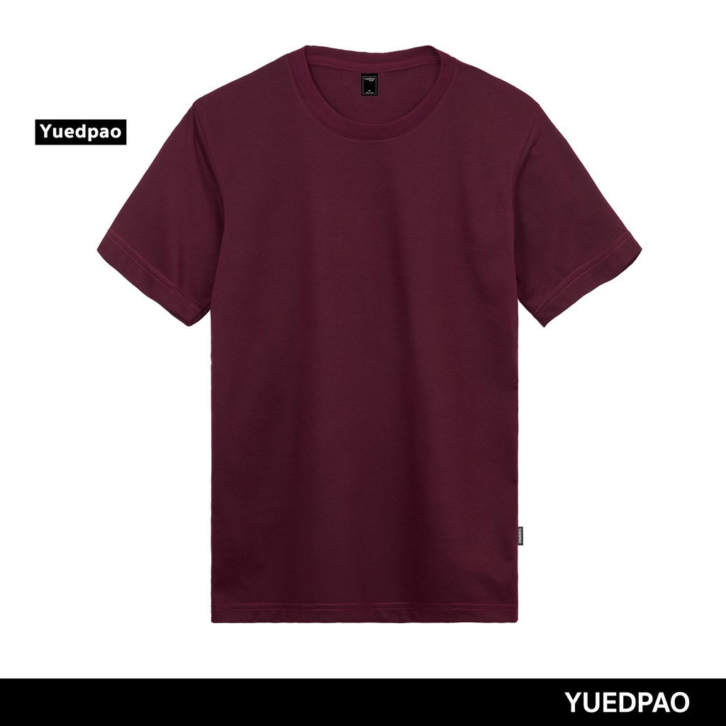Yuedpao_cnx เสื้อยืดคอกลม รับประกันไม่ย้วย 2 ปี ผ้านุ่มใส่สบายมาก เสื้อยืดสีพื้น เสื้อยืดคอกลม_สีเลือดหมู
