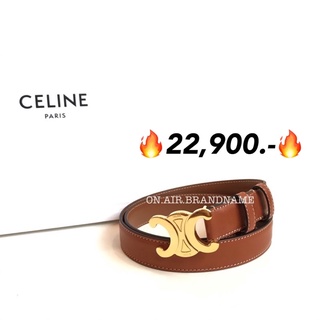 New celine medium triomphe belt 2.5 cm. สี tan สวยมาก