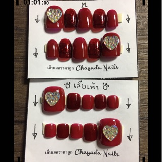 เล็บเจลสำเร็จรูป แฟชั่น 1เซต เล็บมือ เล็บเท้า ไซส์M