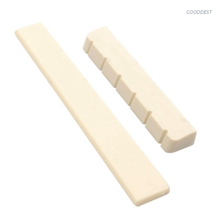 Goo อะไหล่สะพานสายกีตาร์คลาสสิก 6 สาย Bone Bridge Saddle Nut Set