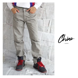 กางเกงชิโน่ สีเขียวกลาง (Size 28-38) Chino Jeans กางเกงขายาวผู้ชาย กางเกงทำงาน กางเกงลำลอง