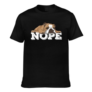 T-shirt  Nope เสื้อยืดลําลอง พิมพ์ลายสุนัขบู็อก ภาษาอังกฤษ สําหรับผู้ชายS-5XL