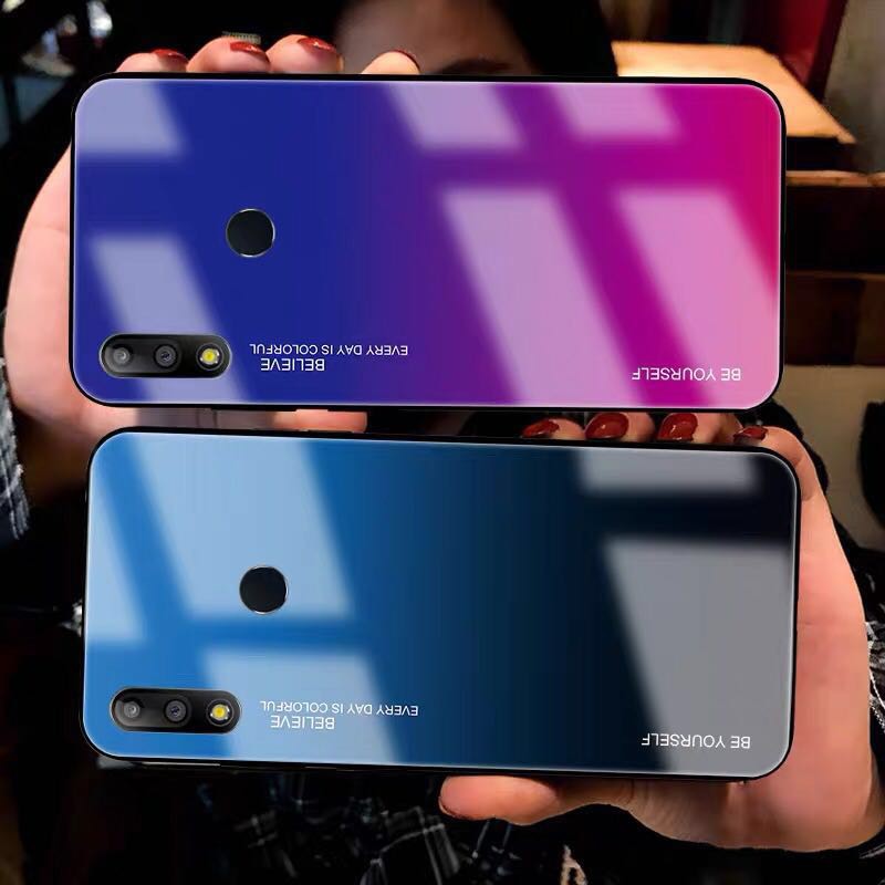 [ส่งจากไทย] Case Vivo Y30 / Y50 เคสกระจกสองสี เคส ขอบนิ่ม เคสกระจกไล่สี