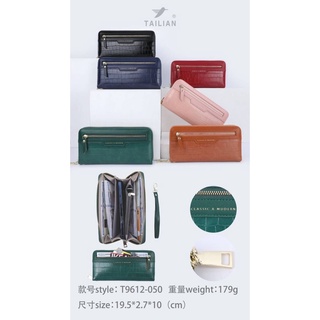 กระเป๋าสตางค์ใบยาวผู้หญิง ซิปรอบ CLASSIC&amp;MODERN ลายหนังจระเข้  พร้อมส่ง!!