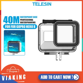 TELESIN รุ่น GP-WTP-801 เคสกันน้ำ Waterproof Housing Case for GoPro Hero 8 กล่องกันน้ำ เคสแบบใส เคสสำหรับถ่ายรูปใต้น้ำ