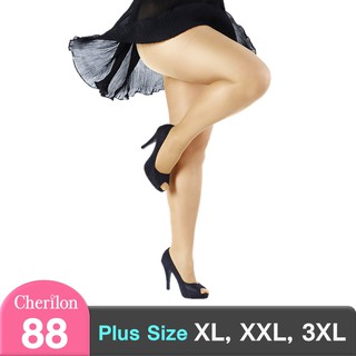 Cherilon Plus Size ถุงน่อง ถุงน่องคนอ้วน เชอรีล่อน สีเนื้อ 88 กระชับ ใส่สบาย กันเสียดสีเนื้อต้นขา (1 คู่) NSA-CHMAX-88