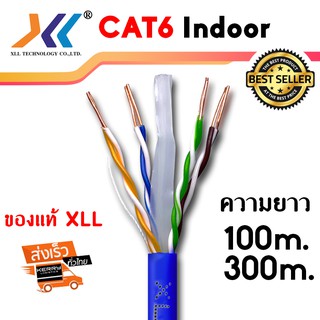 สายแลน CAT6 Indoor 100 M. สีฟ้า