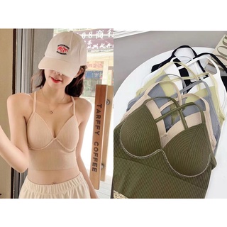 thekingshop*8806*สายเดี๋ยวแฟชั้ย ฟองน้ำในตัว ยืดตามตัว
