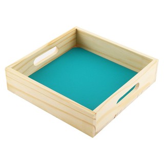 Other tableware WOOD TRAY 23X23CM NATURE S GREEN Tableware Kitchen equipment อุปกรณ์บนโต๊ะอาหารอื่นๆ ถาดไม้สน 23x23ซม. N