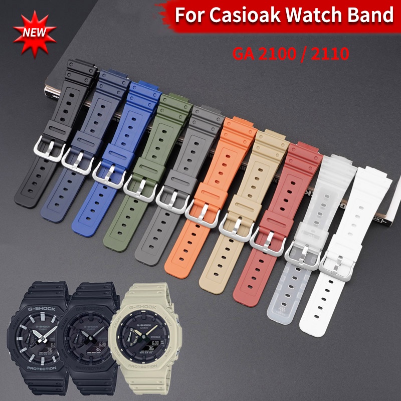 สายนาฬิกาข้อมือ สายซิลิโคนเรซิ่น กันน้ํา แบบเปลี่ยน สําหรับ Casioak G Shock GA 2100 2110
