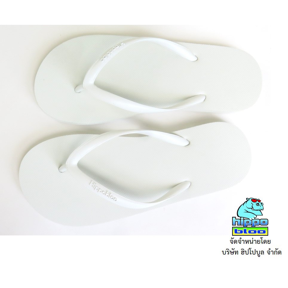 Hippo bloo รองเท้าแตะฮิปโปบูล White ขาว สายเล็ก เบอร์9-10.5