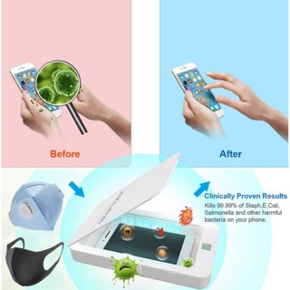 UV-Ultraviolet Light Sterilizer Disinfection Storage Box for Face Mask for Phone