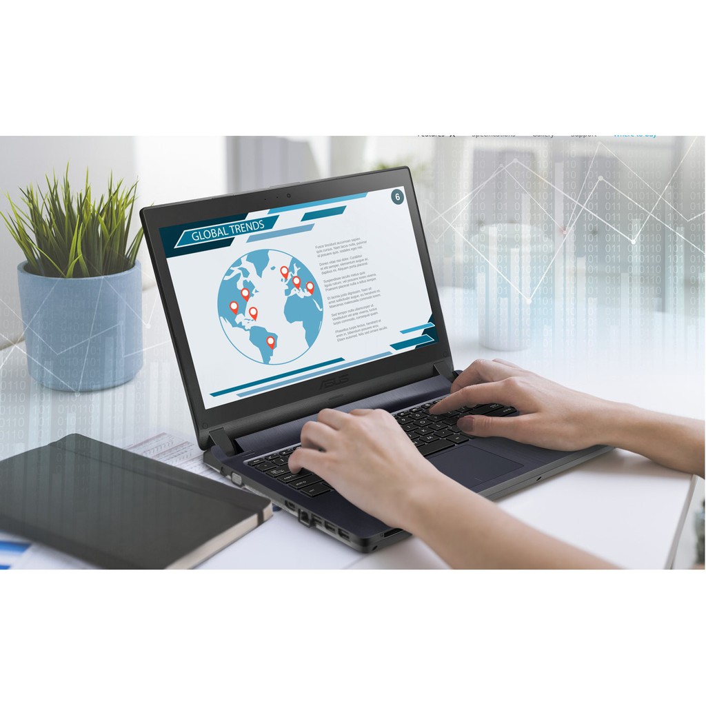 Notebook Asus รุ่น P1440FA-FQ2097 โน๊คบุ๊ค Asus ราคาถูก I3-10110U/RAM 4 GB/HHD 1 TB/ ประกัน 2 ปีซ่อม