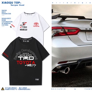 T-shirt  โตโยต้า โตโยต้า สมรรถนะ รถแข่ง แผนก TRD รถ เสื้อยืดคอกลม ผู้ชายและผู้หญิง สามารถปรับแต่ง ฤดูร้อน ผ้าฝ้าย แขนสั้