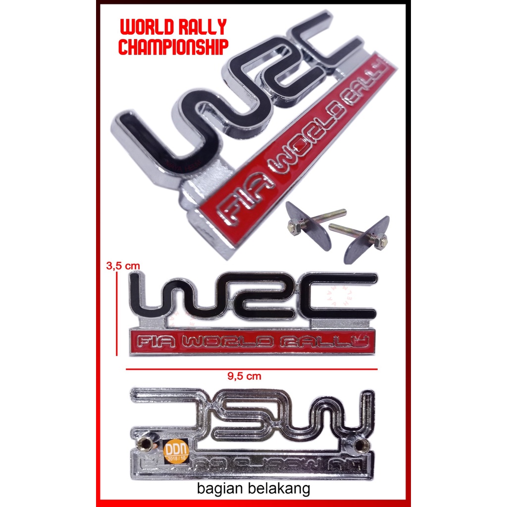 สัญลักษณ์โลโก้ตะแกรงรถยนต์ WRC World Rally Championship