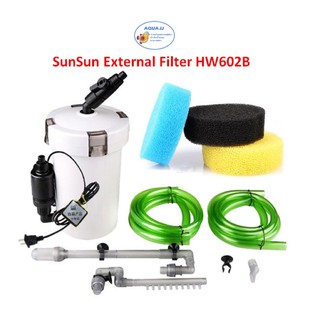 กรองนอกตู้ปลา SUNSUN External Filter HW602B ขนาด 14-18 นิ้ว 400 L/Hr 6w กรองนอก sunsun