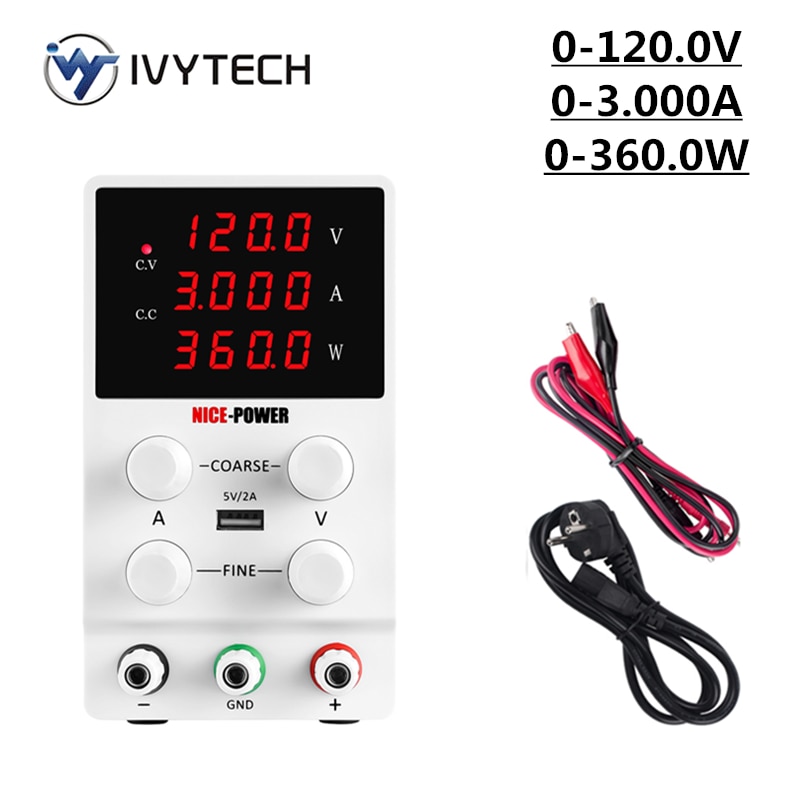 Original IVYTECH 30V 10A Lab Variable Power Supply Adjustable New Mini