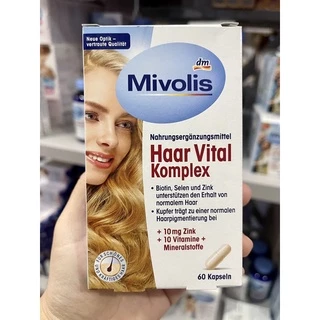 รุ่นใหม่‼️บำรุงผมลดผมร่วงMivolis Haar Vital Komplex 60เม็ด จาก dm เยอรมัน
