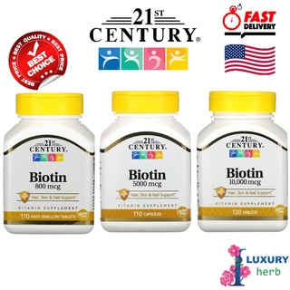 21thCentury Biotin  800/5000/10000 mcg /110/120 Tablets