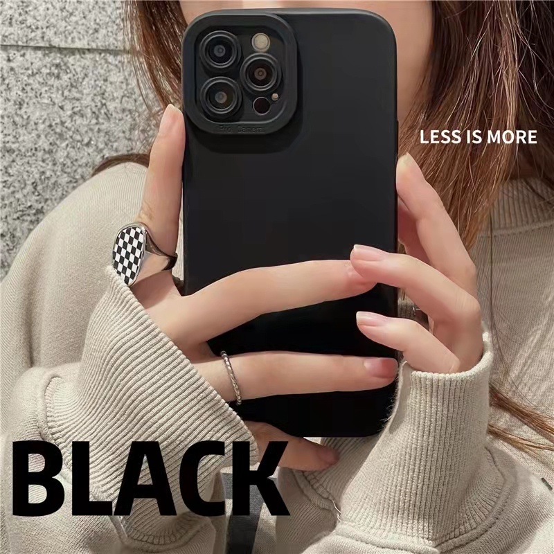 Samsung Galaxy S20 S21 S22 Plus Ultra Note 20 4G 5G 10 Lite J7 Pro J2 Prime J4 J6 Plus 2018  M52 A73 straight edge solid color Black TPU Soft Phone Case Lens Protector Full Back Cover TY 01