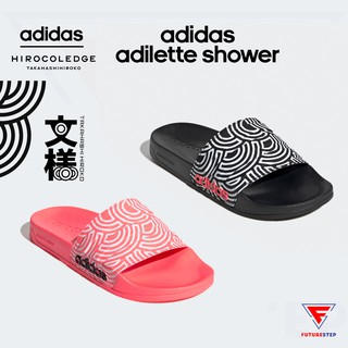 [adidas × HIROCOLEDGE] รองเท้าแตะหญิง adidas Adilette Shower ลายพิเศษจากศิลปินชาวญี่ปุ่น Takahashi Hiroko