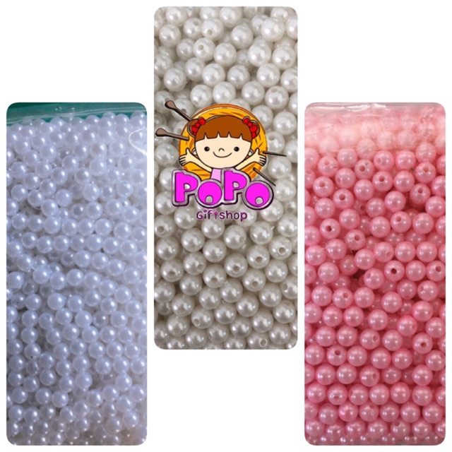 ลูกปัดมุก 8 มิล 30 ชิ้น 10 บาท