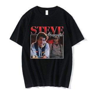 เสื้อยืดลําลอง ผ้าฝ้าย 100% แขนสั้น พิมพ์ลาย Stranger Things Steve Harrington แนวสตรีท สไตล์ฮาราจูกุ แฟชั่นคลาสสิก สําหร