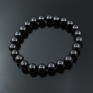 สร้อยข้อมือพลอยนิล (Black Spinel) ขนาด 8 มิล จำนวน 24 เม็ด ความยาว18 เซนติเมตร สามารถปรับความยาวได้