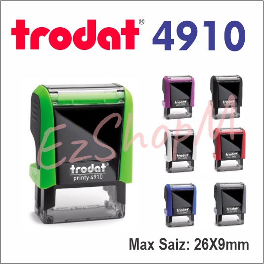 Trodat 4910 ตรายางหมึกด้วยตนเองพร้อมยางปรับแต่ง
