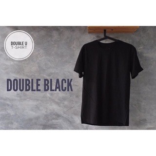 ออกใบกำกับภาษีได้ - เสื้อยืดสีพื้น (คอกลม/คอวี) เสื้อยืดสีพื้น Double Black (สีดำ) เสื้อยืดสีพื้นสีดำ