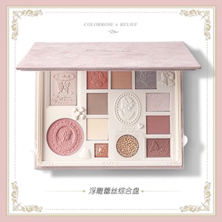 【Colorrose】พาเลตต์อายแชโดว์ บลัชออน ไฮไลท์ ประกายไข่มุก ติดทนนาน