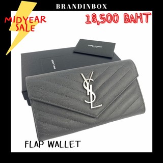 YSL FLAP WALLET DARK GREY COLOR