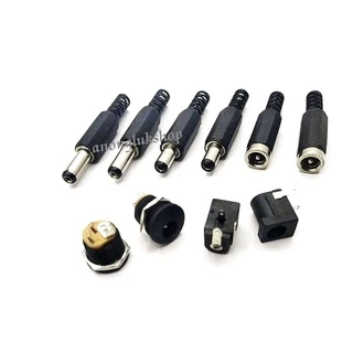 ราคาต่อ 1ตัว 👉👉 DC Jack 2.1MM. แจ็คดีซี ขนาด5.5x 2.1มิล ตัวผู้ และตัวเมียแบบต่อสาย เมียลงบอร์ด และเมียยึดแท่น