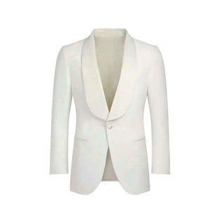 KINGMAN White Wedding Blazer สูทแต่งงาน เสื้อสูทตัดใหม่ สีเหลือง เบลเซอร์ แฟชั่น สั่งตัดตามสัดส่วนได้