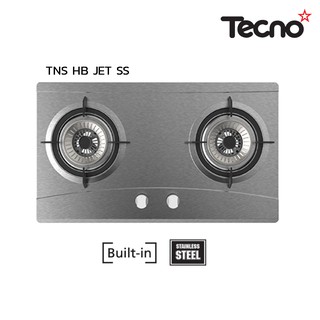 TECNOSTAR  เตาแก๊ส 2 หัวเตา แบบฝังเฟอร์นิเจอร์ รุ่น TNS HB JET