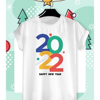 เสื้อยืดลายเสื้อลายปีใหม่ 2022 ผ้า TK ใส่สบาย สีสันสดใส ใส่สบาย ไม่ยืดไม่ย้วย