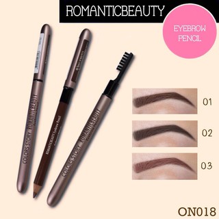 ดินสอเขียนคิ้ว Romantic Beauty Pencil สีสวย ปลายแหลม เขียนง่าย ชัด