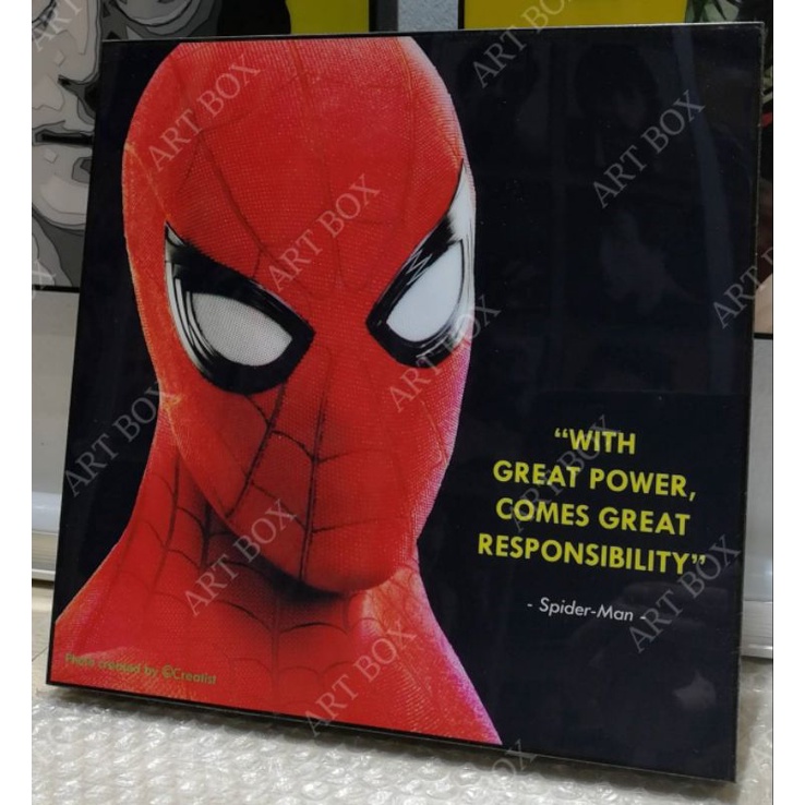 Art Box Spiderman รูปภาพตกแต่งผนัง รูปภาพตกแต่งบ้าน รูป Pop Art กรอบรูป Pop Art ตกแต่งผนัง