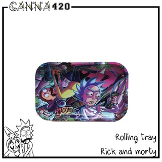 ถาดโรล ลายการ์ตูน ริก มอตี้ metal rolling tray life saver Raw rolling ส่งทุกวัน ถาดสำหรับโรล Size S คละลายสวยๆให้