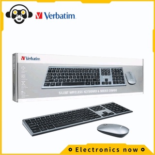 คำสั่งผสมแป้นพิมพ์และเมาส์ไร้สายบางเฉียบเงียบทุกคำ ชุดแป้นพิมพ์เมาส์ Verbatim Slim Quiet Wireless Keyboard &amp; Mouse Combo set keyboard mouse Bundle