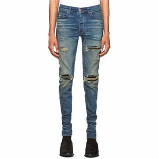 Amiri 2020 MX1 blue washed and old indigo skinny jeans