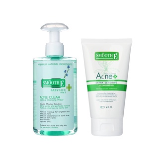 Smooth E Acne Clear set  สมูทอีทำความสะอาดหน้า ห่างไกลสิว