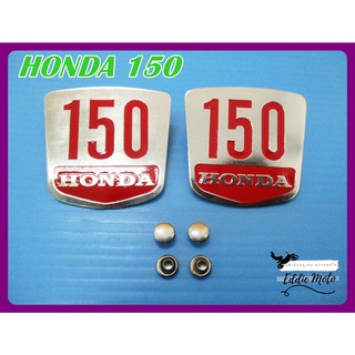 HONDA 150 SIDE COVER LOGO ALUMINIUM RH&amp;LH SET PAIR  // โลโก้ติดฝากระเป๋าข้าง HONDA 150 อลูมิเนียม อักษรสีแดง