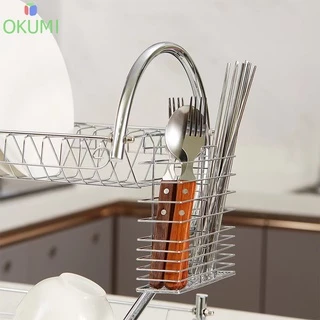 OKUMI_SHOP ที่คว่ำจานสแตนเลส รูปตัวS ขนาด2ชั้น ที่วางจาน มีถาดรองน้ำ